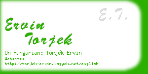ervin torjek business card