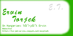 ervin torjek business card